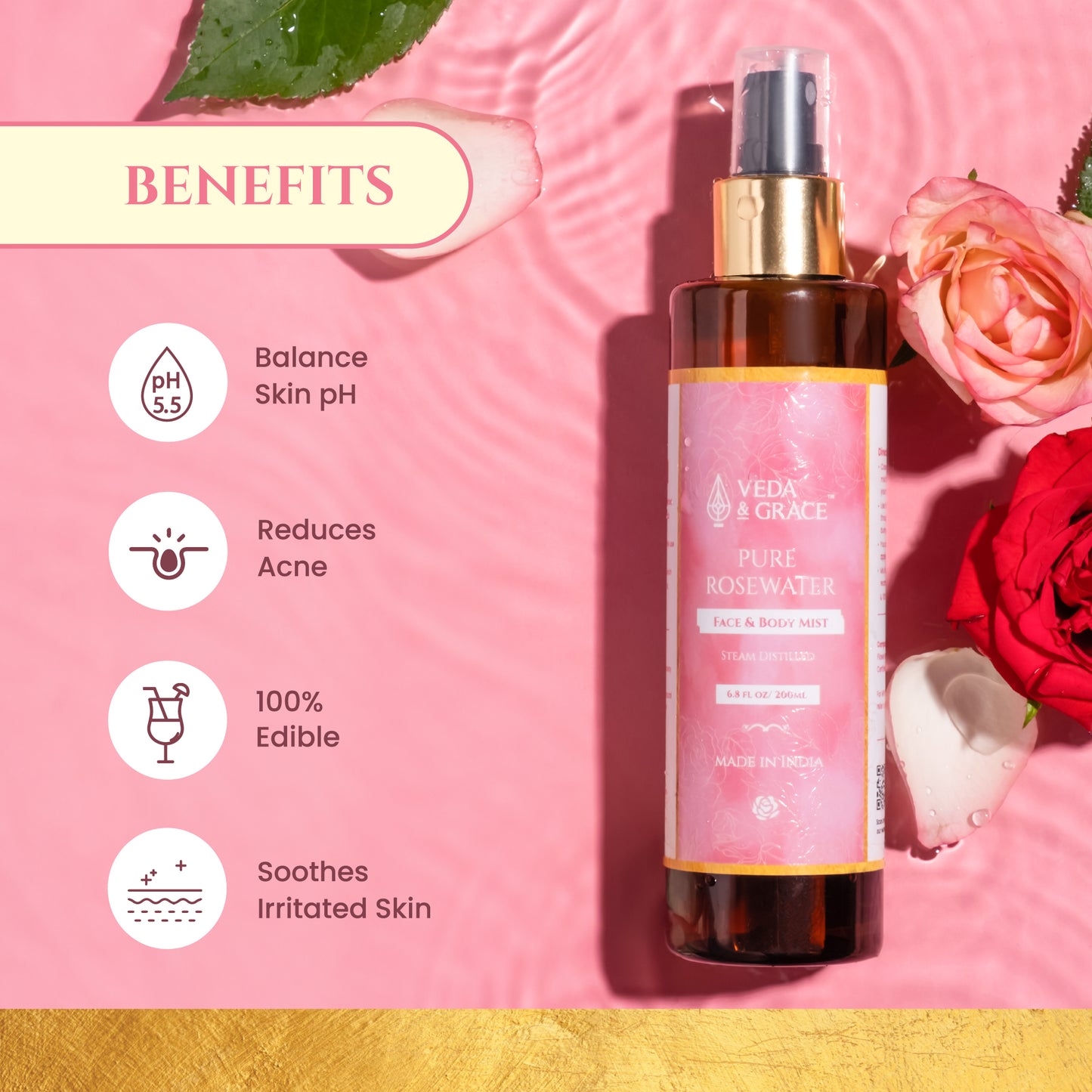 100% Pure Rosewater - Face & Body Mist